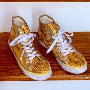 Balera hip hop gold sequin shoes